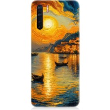 Teknomeg Oppo Reno 3 Uyumlu Gün Batımı Manzara Desenli Silikon Kılıf