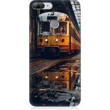 Teknomeg Huawei Honor 9 Lite Uyumlu Eski Sarı Tren Desenli Silikon Kılıf