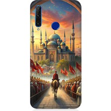 Teknomeg Huawei Honor 20 Lite Uyumlu Cami ve Kutlama Desenli Silikon Kılıf