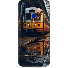 Teknomeg Huawei Honor 20 Lite Uyumlu Eski Sarı Tren Desenli Silikon Kılıf