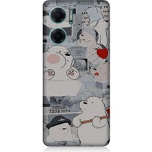 Teknomeg Xiaomi Redmi Note 11E Uyumlu Yaramaz Kutup Ayısı Desenli Silikon Kılıf