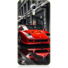 Teknomeg General Mobile Discovery 4g Uyumlu Kırmızı Spor Araba Desenli Silikon Kılıf