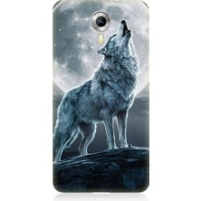 Teknomeg General Mobile Discovery 4g Uyumlu Kurt ve Dolunay Desenli Silikon Kılıf