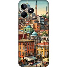 Teknomeg Realme C53 Uyumlu Eski Cami ve Mahalle Desenli Silikon Kılıf