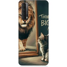 Teknomeg Huawei P Smart 2021 Uyumlu Büyük Düşün Desenli Silikon Kılıf