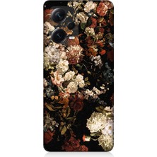 Teknomeg Xiaomi Redmi Note 12 Pro Plus Uyumlu Renkli Çiçekler Desenli Silikon Kılıf