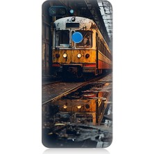 Teknomeg Xiaomi Mi 8 Lite Uyumlu Eski  Metro Istasyonu ve Tren Desenli Silikon Kılıf