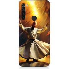 Teknomeg Xiaomi Redmi Note 8 Uyumlu Semazen Yapan Mevlevi Desenli Silikon Kılıf