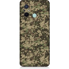 Teknomeg Xiaomi Redmi 12C Uyumlu Piksel Kamuflaj Desenli Silikon Kılıf