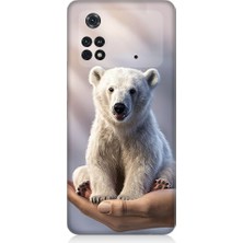 Teknomeg Xiaomi Poco M4 Pro Uyumlu Sevimli Kutup Ayısı  Desenli Silikon Kılıf