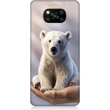 Teknomeg Xiaomi Poco X3 Uyumlu Sevimli Kutup Ayısı  Desenli Silikon Kılıf