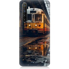 Teknomeg Realme Xt Uyumlu Eski  Metro Istasyonu ve Tren Desenli Silikon Kılıf