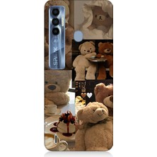 Teknomeg Tecno Spark 7 Pro Uyumlu Sevgili Aşık Ayılar Desenli Silikon Kılıf