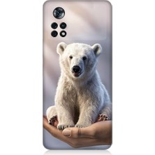 Teknomeg Xiaomi Poco X4 Pro 5g Uyumlu Sevimli Kutup Ayısı  Desenli Silikon Kılıf