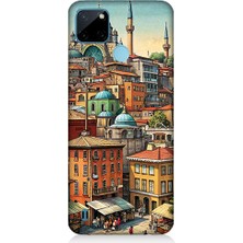 Teknomeg Realme C21Y Uyumlu Eski Cami ve Mahalle Desenli Silikon Kılıf