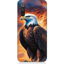 Teknomeg Xiaomi Mi 9 Se Uyumlu Siyah Beyaz Kartal Desenli Silikon Kılıf
