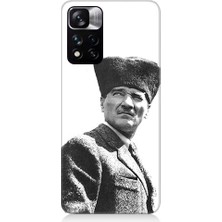 Teknomeg Xiaomi Redmi Note 11 Pro Uyumlu Mustafa Kemal Atatürk Desenli Silikon Kılıf