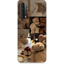 Teknomeg Huawei P Smart 2021 Uyumlu Sevgili Aşık Ayılar Desenli Silikon Kılıf