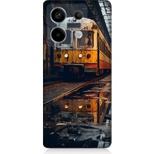 Teknomeg Xiaomi Redmi Note 13 Pro 5g Uyumlu Eski  Metro Istasyonu ve Tren Desenli Silikon Kılıf