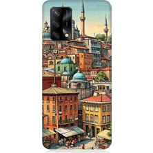 Teknomeg Oppo A74 Uyumlu Eski Cami ve Mahalle Desenli Silikon Kılıf