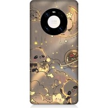 Teknomeg Huawei Mate 40 Pro Uyumlu Panda ve Gezegenler Desenli Silikon Kılıf