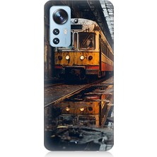 Teknomeg Xiaomi 12 Uyumlu Eski  Metro Istasyonu ve Tren Desenli Silikon Kılıf