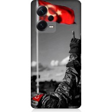 Teknomeg Xiaomi Redmi Note 12 Pro Plus Uyumlu Bayrak ve Bozkurt Işareti Desenli Silikon Kılıf