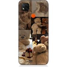 Teknomeg Xiaomi Redmi 9c Uyumlu Sevgili Aşık Ayılar Desenli Silikon Kılıf