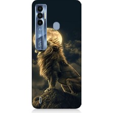 Teknomeg Tecno Spark 7 Pro Uyumlu Kükreyen Aslan Desenli Silikon Kılıf