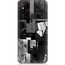 Teknomeg Xiaomi Mi A2 Lite Uyumlu Siyah Beyaz Sonsuzluk ve Anılar Desenli Silikon Kılıf