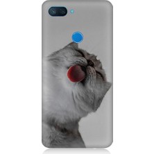 Teknomeg Xiaomi Mi 8 Lite Uyumlu Dilini Çıkaran Kedi Desenli Silikon Kılıf