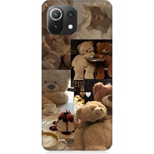 Teknomeg Xiaomi Mi 11 Lite Uyumlu Sevgili Aşık Ayılar Desenli Silikon Kılıf