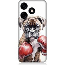 Teknomeg Tecno Spark 10C Uyumlu Boksör Köpek  Desenli Silikon Kılıf