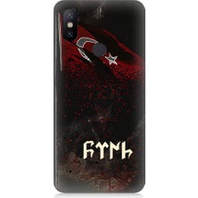 Teknomeg Xiaomi Mi A2 Lite Uyumlu Bayrak ve Göktürkçe Türk Desenli Silikon Kılıf