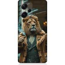 Teknomeg Xiaomi Redmi Note 12 Pro Plus Uyumlu Puro Içen Aslan Desenli Silikon Kılıf