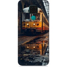 Teknomeg Huawei Mate 30 Lite Uyumlu Eski Sarı Tren Desenli Silikon Kılıf