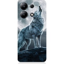 Teknomeg Xiaomi Redmi Note 13 Uyumlu Kurt ve Dolunay Desenli Silikon Kılıf