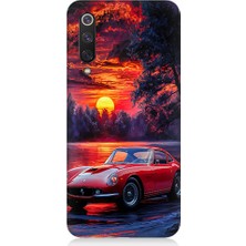 Teknomeg Xiaomi Mi 9 Se Uyumlu Kırmızı Spor Araba  Desenli Silikon Kılıf