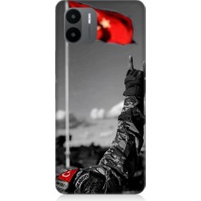 Teknomeg Xiaomi Redmi A1 Uyumlu Bayrak ve Bozkurt Işareti Desenli Silikon Kılıf
