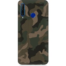 Teknomeg Huawei Honor 20 Lite Uyumlu Kamuflaj Desenli Silikon Kılıf