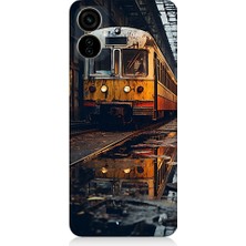 Teknomeg Tecno Camon 19 Neo Uyumlu Eski  Metro Istasyonu ve Tren Desenli Silikon Kılıf