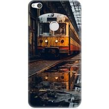 Teknomeg Huawei P9 Lite 2017 Uyumlu Eski Sarı Tren Desenli Silikon Kılıf