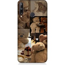 Teknomeg Huawei P40 Lite E Uyumlu Sevgili Aşık Ayılar Desenli Silikon Kılıf