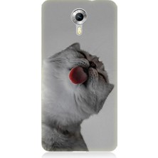 Teknomeg General Mobile Discovery 4g Uyumlu Dilini Çıkaran Kedi Desenli Silikon Kılıf