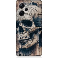 Teknomeg Xiaomi Redmi Note 12 Pro Plus Uyumlu Renkli Kurukafa Desenli Silikon Kılıf