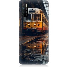 Teknomeg Infinix Note 7 Lite Uyumlu Eski  Metro Istasyonu ve Tren Desenli Silikon Kılıf
