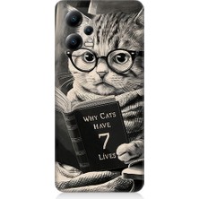 Teknomeg Xiaomi Poco X5 5g Uyumlu Kitap Okuyan Kedi Desenli Silikon Kılıf