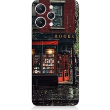 Teknomeg Xiaomi Redmi 12 Uyumlu Köşedeki Kitabevi Desenli Silikon Kılıf