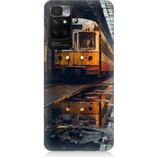 Teknomeg Xiaomi Redmi 10 Uyumlu Eski  Metro Istasyonu ve Tren Desenli Silikon Kılıf