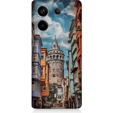 Teknomeg Xiaomi Redmi Note 13 Pro 5g Uyumlu Galata Kulesi Desenli Silikon Kılıf